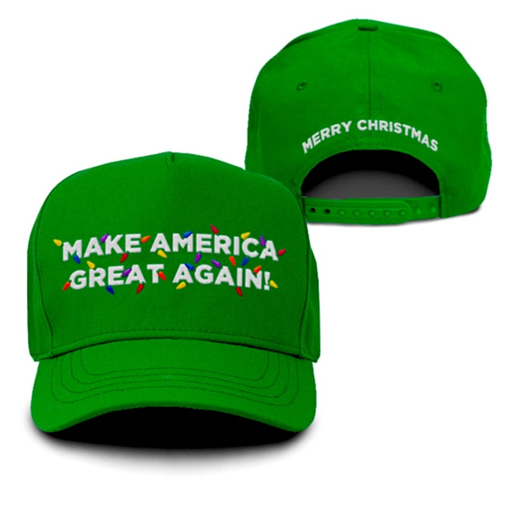 NWT Official Donald Trump Christmas 2023 Green MAGA Make America Great Again Hat